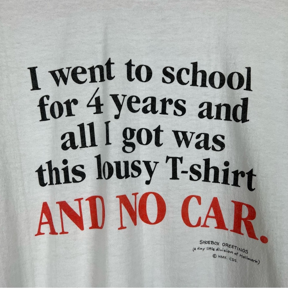 Vintage 1990s Funny Graduation T-Shirt Large - Picture 2 of 4